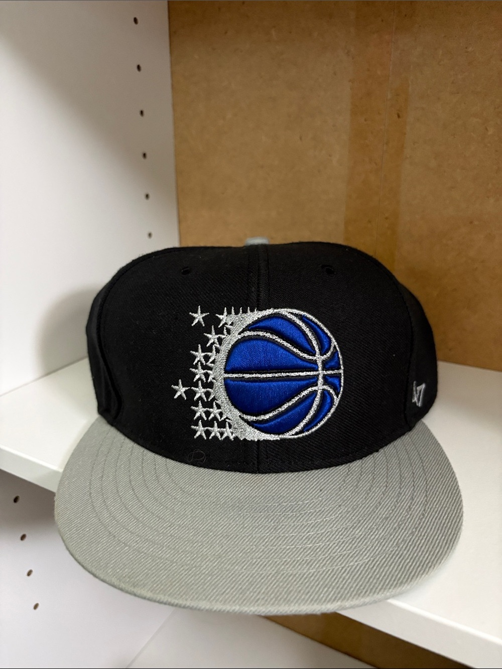 NBA Orlando Magic Hat - 47 Brand Black and Gray Cap with Blue Basketball Logo